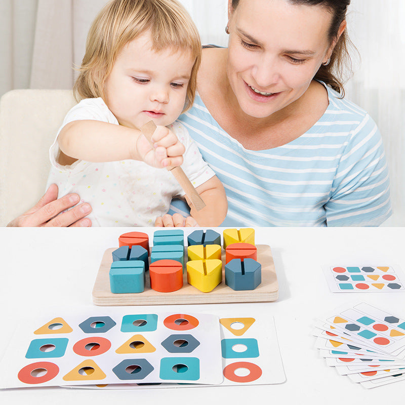 Wooden Double Screwing Montessori Toys Educational Fine Motor Skills 3