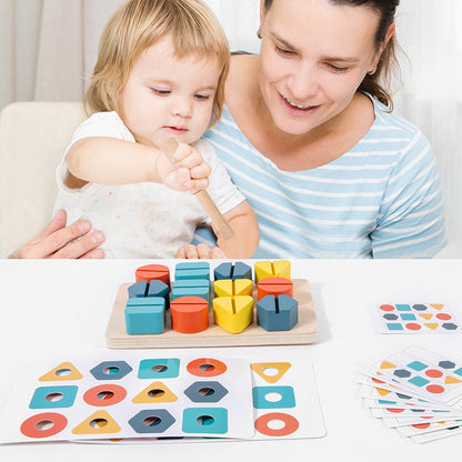 Wooden Double Screwing Montessori Toys Educational Fine Motor Skills 3