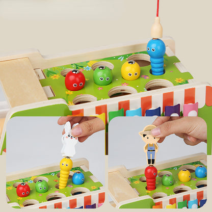 Wooden Montessori Toys Multifunctional Pulling Radishes Farm Toy 5