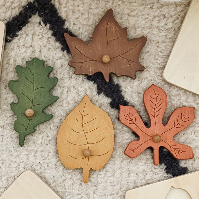 Wooden Leaf Panel Puzzle Montessori Toys for Toddlers 6