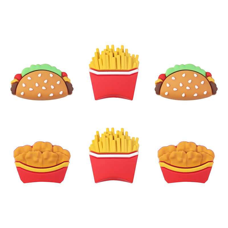 20Pcs Silicone 3D Focal Beads Fast Food Chicken Nuggets French Fries Taco 4