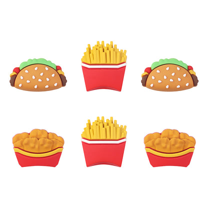 20Pcs Silicone 3D Focal Beads Fast Food Chicken Nuggets French Fries Taco 4