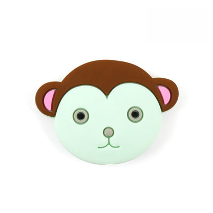 Silicone Focal Beads Cartoon Monkey Face Rounded Shape 6
