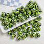 10pcs 16mm Zebra Stripe Round Acrylic Beads UV Finish 10