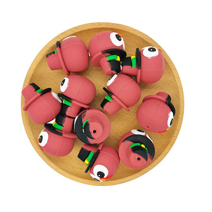 Silicone 3D Focal Beads Big Eyed Turkey Wearing Top Hat 2
