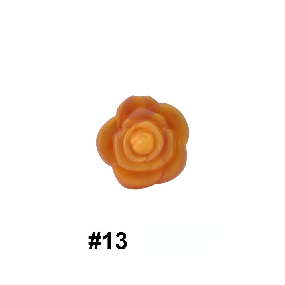 50pcs Silicone Focal Beads Rose Flower Double-Sided Design 12