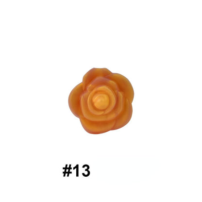50pcs Silicone Focal Beads Rose Flower Double-Sided Design 12