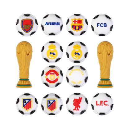 20pcs Silicone 3D Focal Beads World Cup Football Trophy and Soccer Ball Design