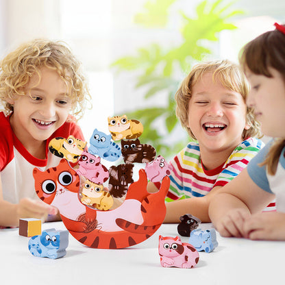 Wooden Animal Balanced Stacked Building Blocks Educational Toy 3