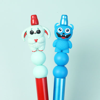 20Pcs Silicone 3D Focal Beads Cute Little Monster Various Colors 10