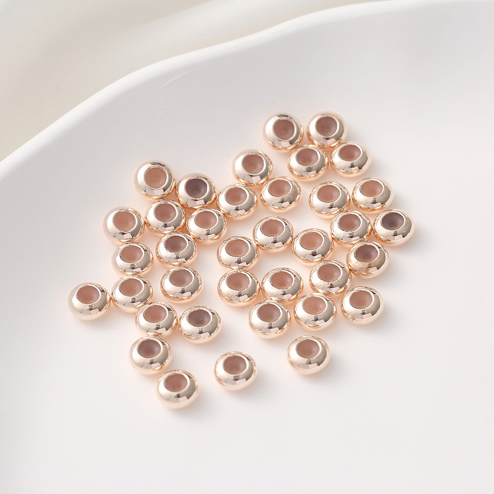 50pcs Smooth Brass Spacer Crimp Beads 3