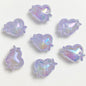 50pcs 14x20mm UV Finish Light In The Dark Heart Star Acrylic Beads 8