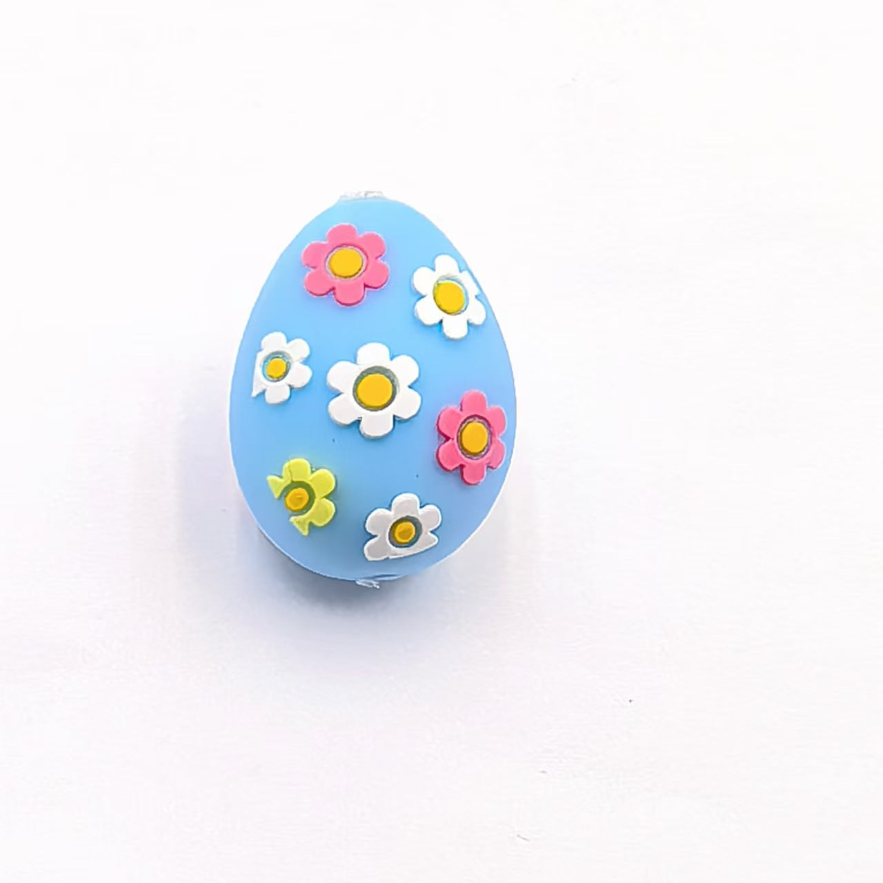 Silicone 3D Focal Beads Easter Egg Four Color Flower Design 2