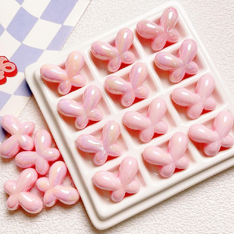 10pcs 24x18mm UV Finish Butterfly Acrylic Beads Jewelry Making 10