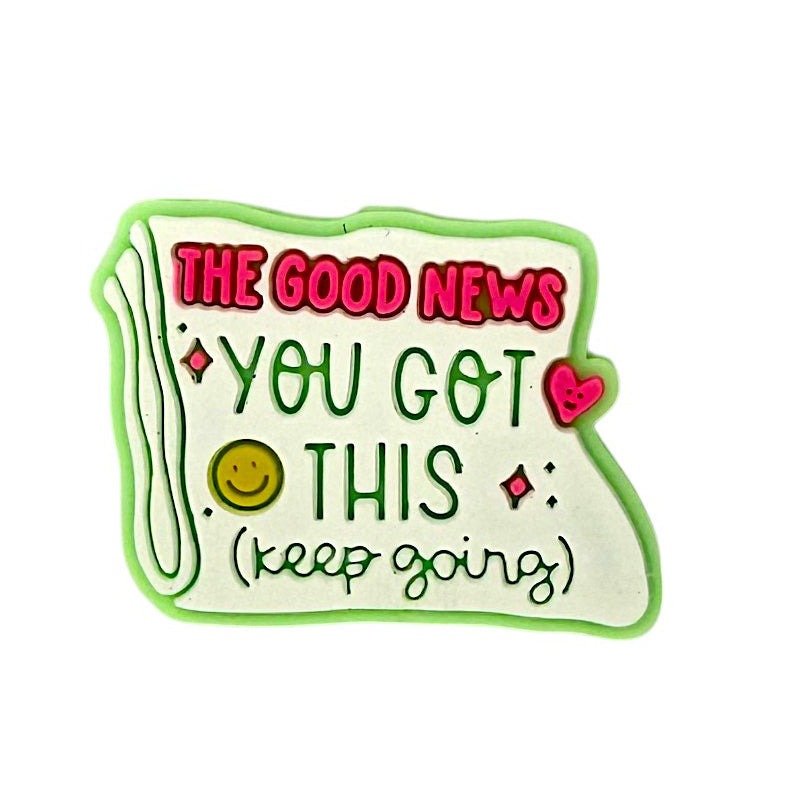 20Pcs Silicone Focal Beads Keep Going Glow In The Dark Scroll Design 3