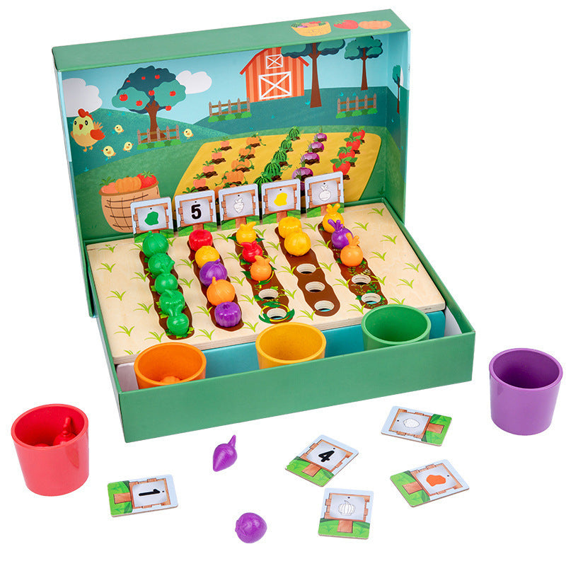 Wooden Montessori Toys Farm Fruit Vegetable Educational Toy
