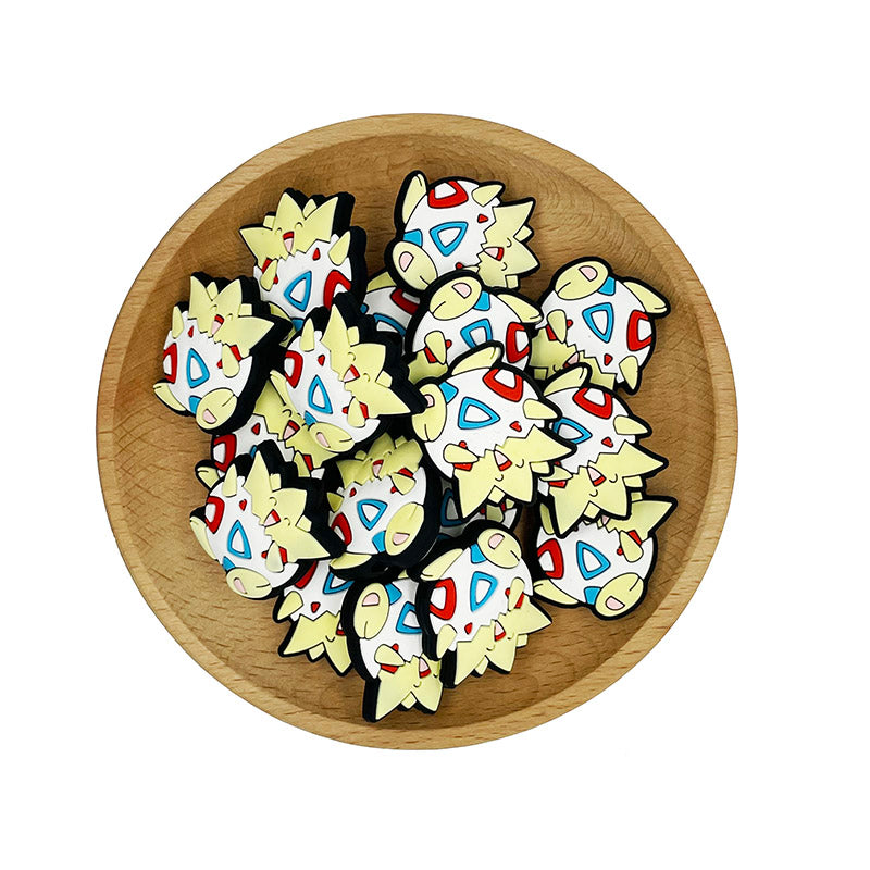 20pcs Silicone Focal Beads Yellow Star Hatchling Character in Egg Shell 2