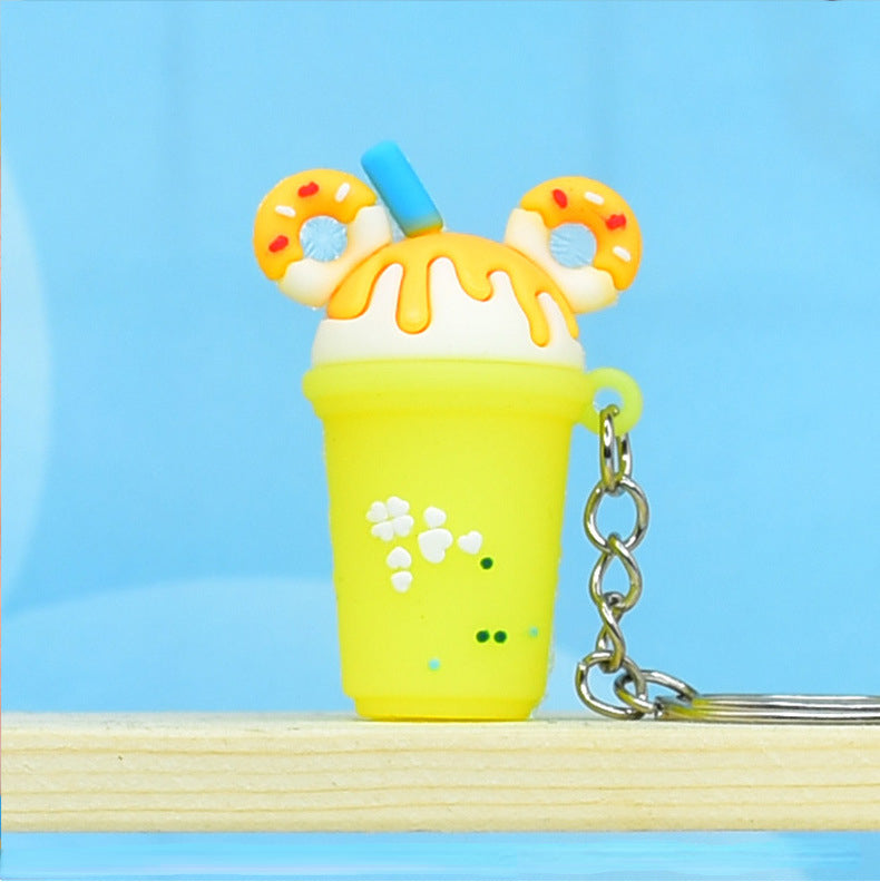 Milk Tea Soft Rubber Keychain Cute Drink Charm 6