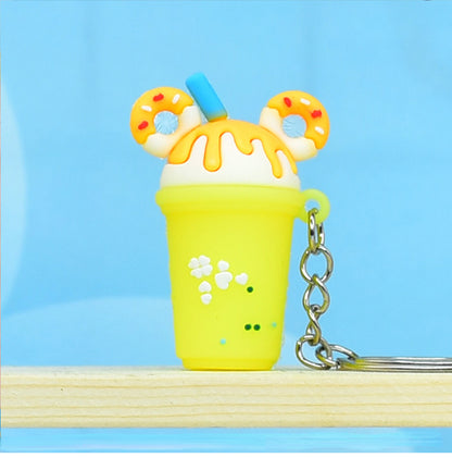 Milk Tea Soft Rubber Keychain Cute Drink Charm 6