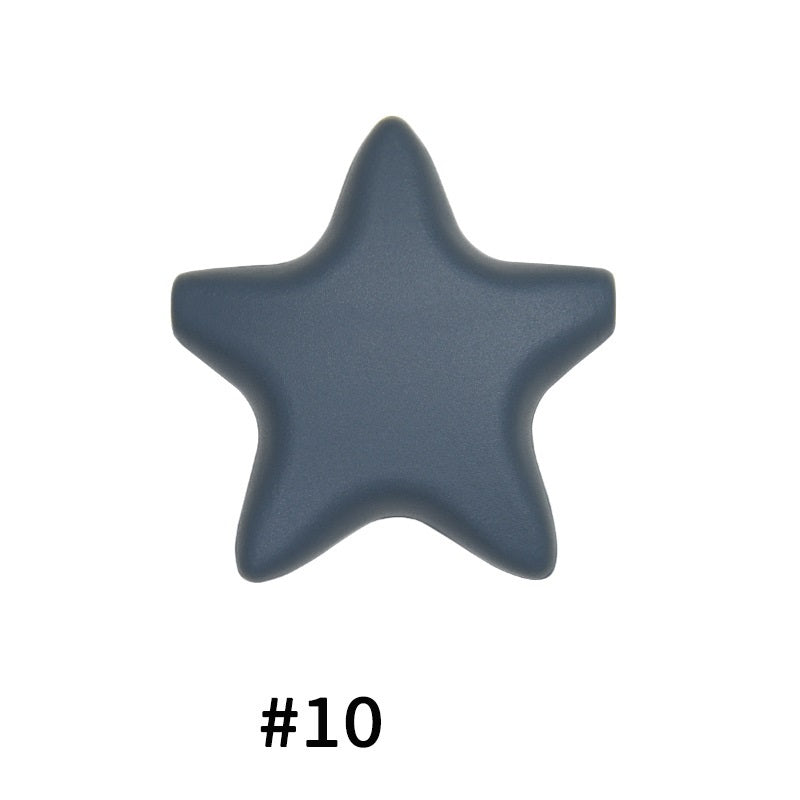 45mm Star Silicone Beads 50pcs