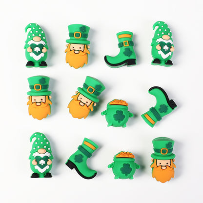 20Pcs Silicone 3D Focal Beads St. Patrick's Day Lucky Symbols Variety 3