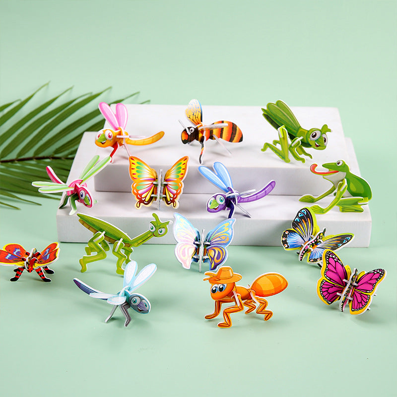 DIY Insect 3D Puzzle Educational Paper Toy for Kids 10pcs
