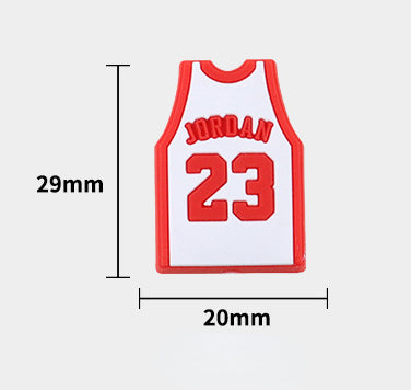 20pcs Silicone Focal Beads Jersey Number 23 Front Facing 6
