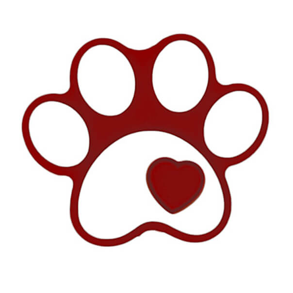 Silicone Focal Beads Paw Print Heart Detail 3