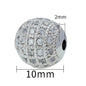 30pcs Fancy Zirconia Paved Brass Round Beads 6