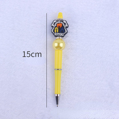 Cartoon Pattern Silicone Beaded Pens Ballpoint Pen DIY Craft Supplies 5