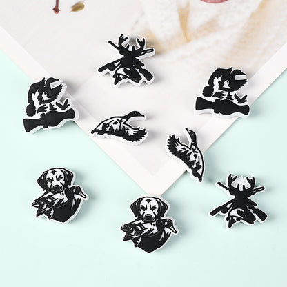 20Pcs Silicone Focal Beads Hunting Season Deer Antlers Crossed Rifles 2