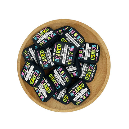20pcs Silicone Focal Beads I’m Not Scared to Be Seen Text Design 2
