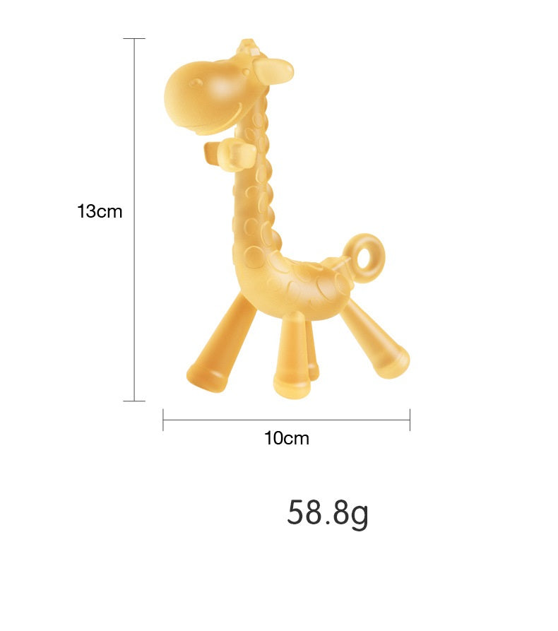 Giraffe Silicone Teether Baby Soothing Toy in Multiple Colors 4