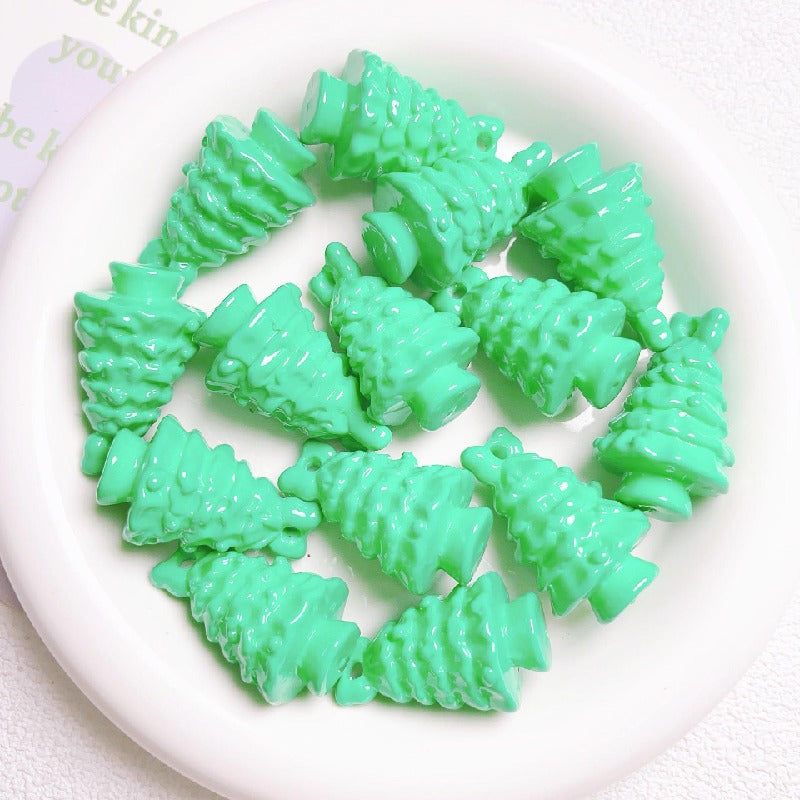 5pcs 36x22mm Christmas Tree Acrylic Beads Holiday Craft 10