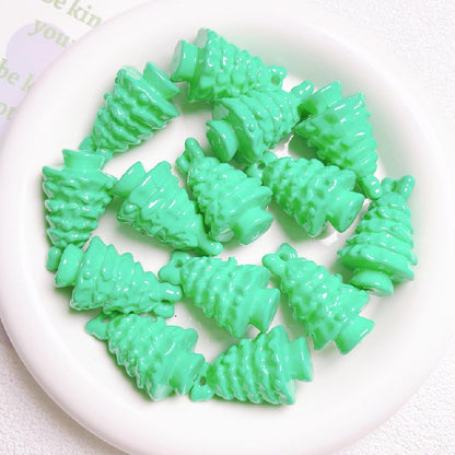 5pcs 36x22mm Christmas Tree Acrylic Beads Holiday Craft 10