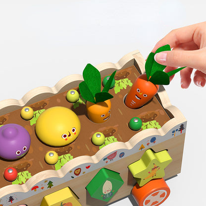 Wooden Montessori Toys Farm Fruit Vegetable Car Educational Toy 3