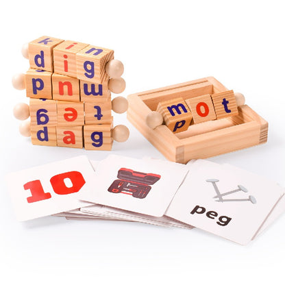 Wooden Letter Spelling Blocks Montessori Toys Educational