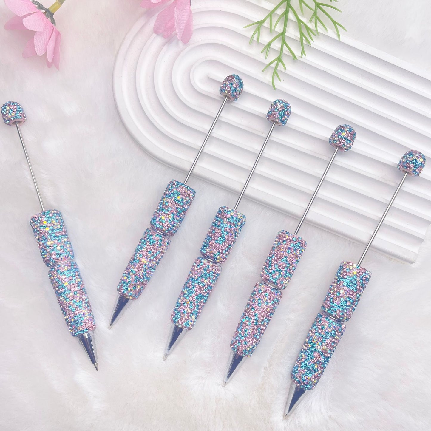 Full Rhinestone Beadable Ballpoint Pens Creative Bright Colour DIY Craft