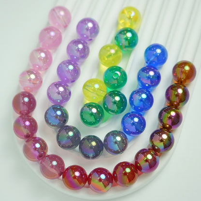 50pcs 16mm UV Finish Round Acrylic Beads Transparent DIY Bracelet Making