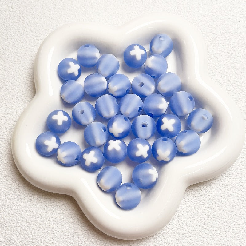 10pcs 16mm Bicolor Round Acrylic Beads DIY Bracelet Making 4