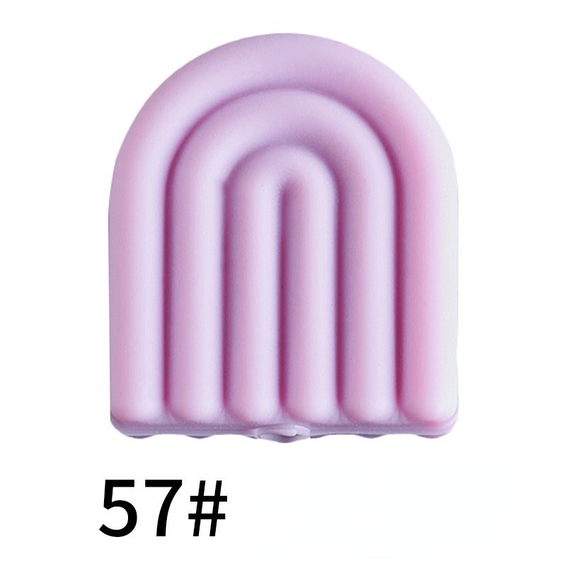 20pcs Silicone Focal Beads Arch Solid Color Design 20