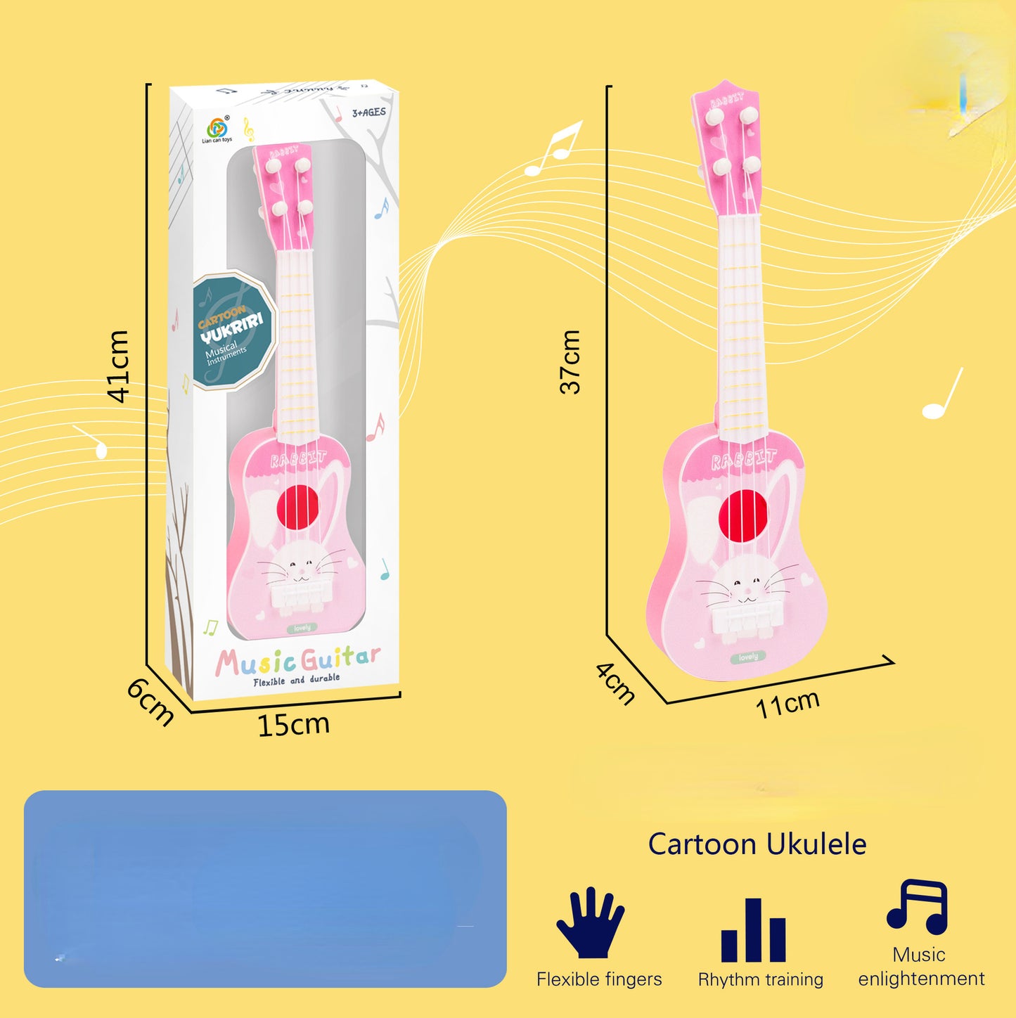 Plastic Kids Toy Ukulele Small Guitar Musical Instrument 6