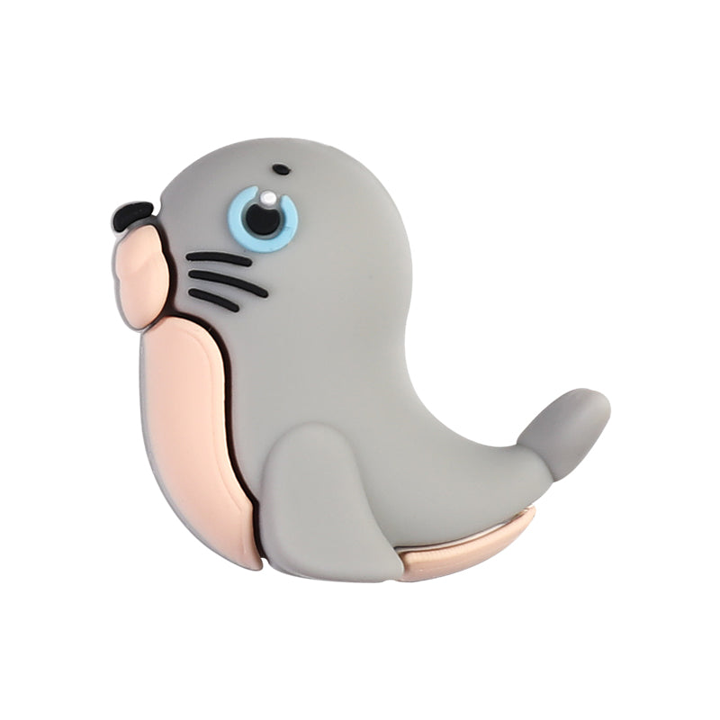 20Pcs Silicone 3D Focal Beads Ocean Animals Seal Dolphin Killer Whale 10