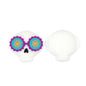 20Pcs Silicone 3D Focal Beads Halloween Skull Wearing Sunglasses