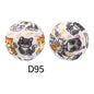 50pcs 15mm Rhombus Printed Silicone Beads Colorful Design 54