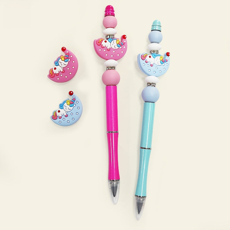 Silicone Focal Beads Unicorn Moon with Star Detail 5