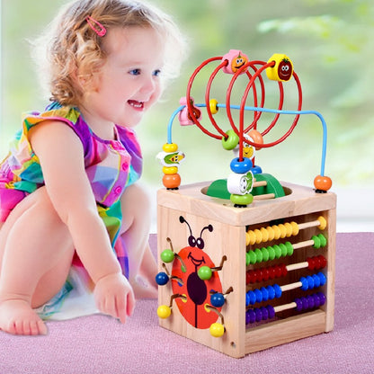 Wooden Montessori Toys Beetle Activity Cube for Toddlers 32cm 2