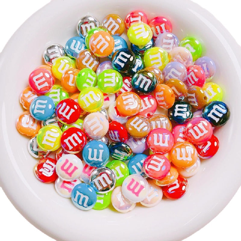 10pcs 14mm M Beans Acrylic Beads Jewelry Making Craft Supplies 5