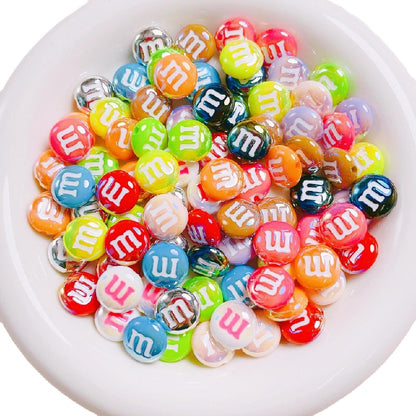 10pcs 14mm M Beans Acrylic Beads Jewelry Making Craft Supplies 5