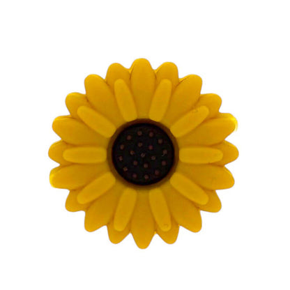 20Pcs Silicone Focal Beads Daisy Sunflower Front Facing Design 20